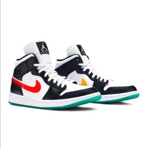 Jordan 1 Mid Alternate Swooshes Red Yellow (W)